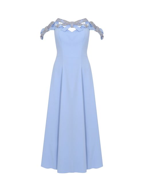 Abito 66669 in crepe con strass Blue Aura TARIK EDIZ | 66669BLUE AURA